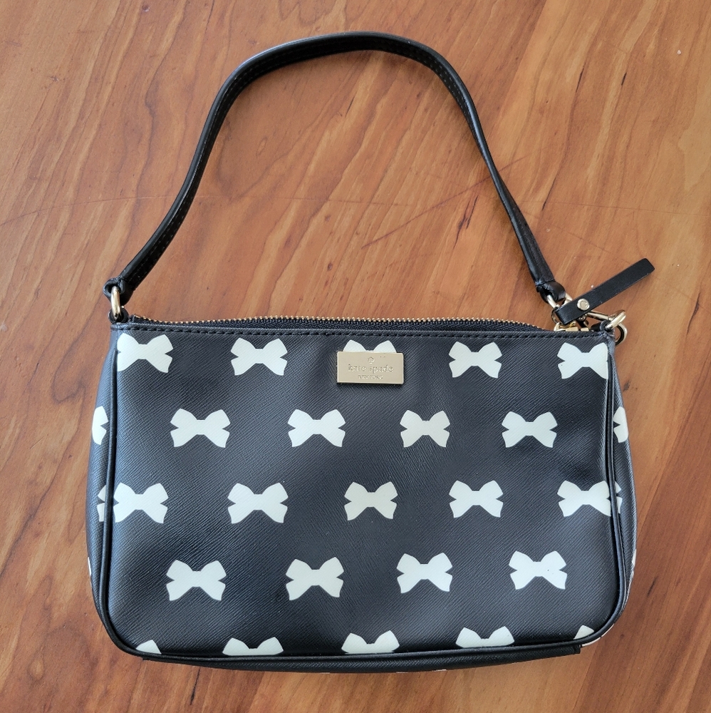 Kate Spade Black and White Bow Handbag/ Clutch